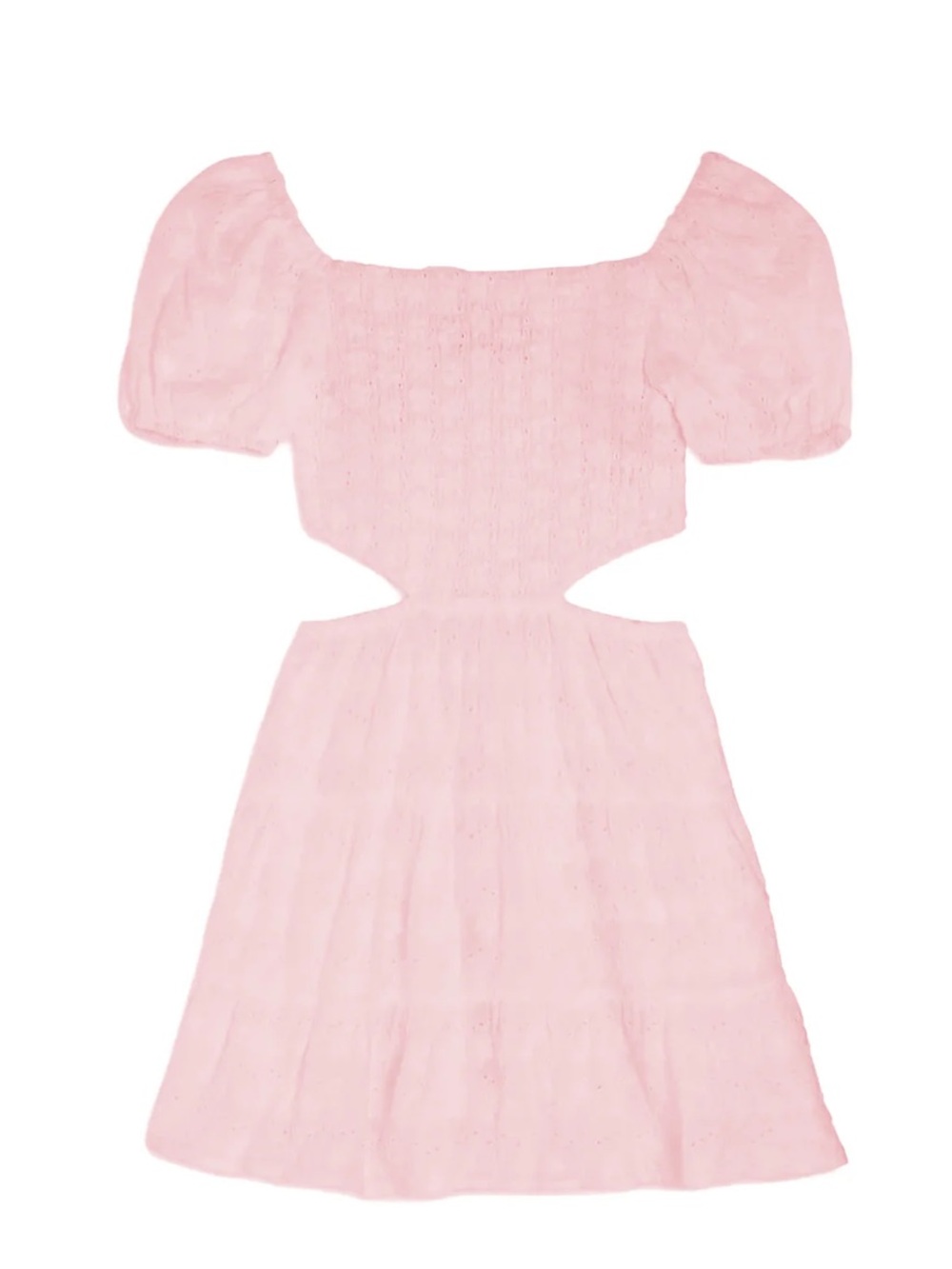 Katie J NYC Phoenix eyelet dress with side cutouts in Junior Sizing!